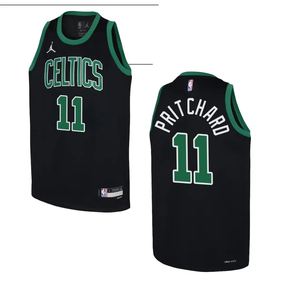 Youth Boston Celtics Payton Pritchard #11 Statement Edition 2022-23 Black Jersey 2401VQQL